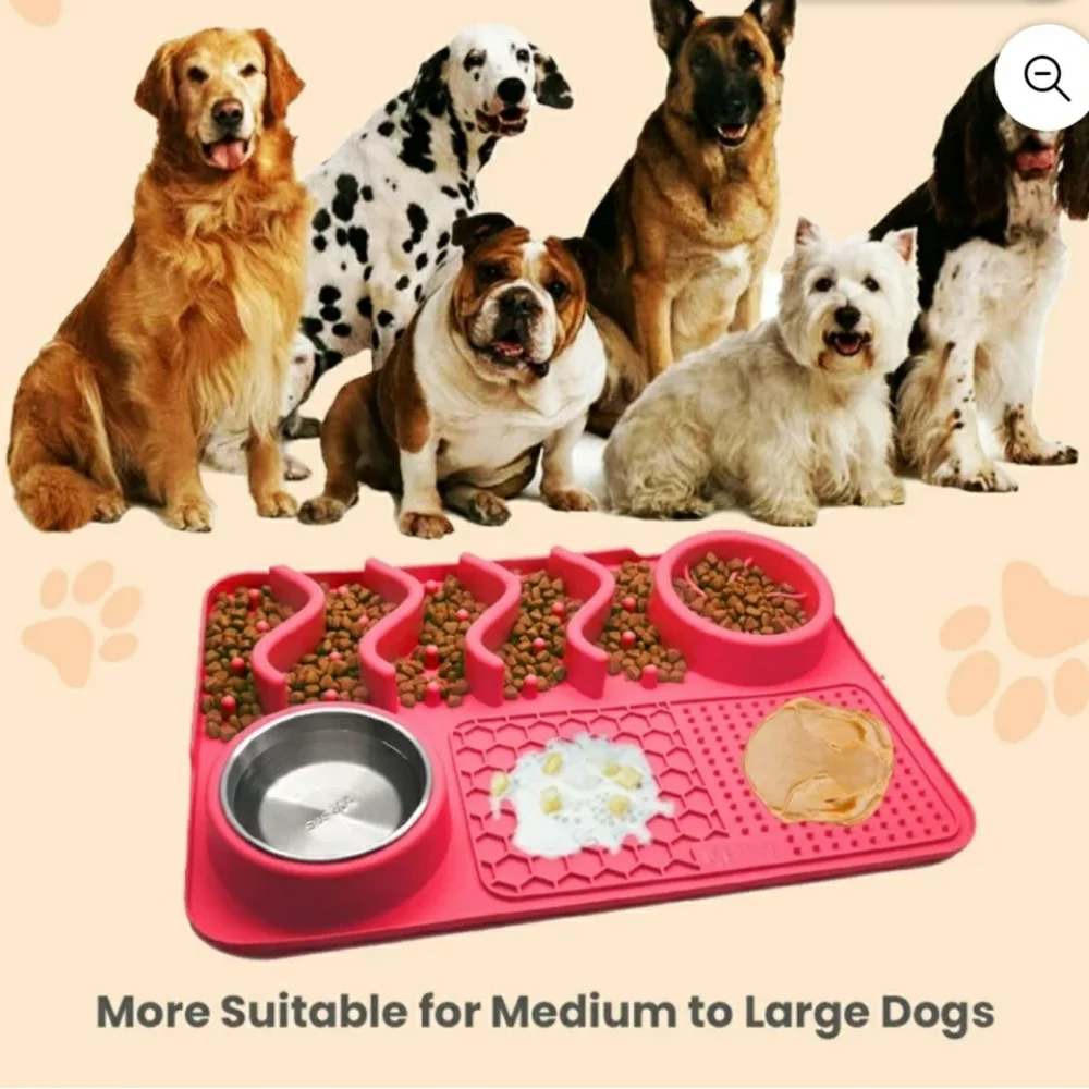 Pet Slow Feeder Lick Mat Combo Set NIB